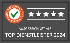 Ausgezeichnet als Top Dienstleister 2024 – ausgezeichnet.org